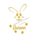 Appliqué thermocollant lapin rigolo pailleté personnalisé