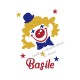 Appliqué thermocollant clown cirque personnalisé en flex pailleté