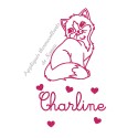 Appliqué thermocollant pailleté adorable chat personnalisé
