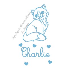 Appliqué thermocollant velours adorable chat personnalisé