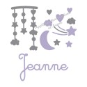 Appliqué thermocollant décorations lit bébé prénom fille velours personnalisé