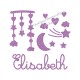 Appliqué thermocollant pailleté prénom fille décorations lit bébé