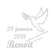 Appliqué thermocollant prénom date colombe en flex brillant