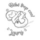 Appliqué thermocollant garçon bébé cool prénom en flex pailleté