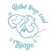 Appliqué thermocollant garçon bébé cool prénom en flex pailleté