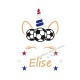 Appliqué thermocollant licorne football France personnalisé en flex pailleté
