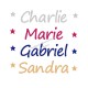 Appliqué thermocollant prénom écriture 11 personnalisé en flex pailleté