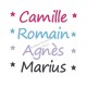 Appliqué thermocollant velours prénom écriture 11 personnalisé
