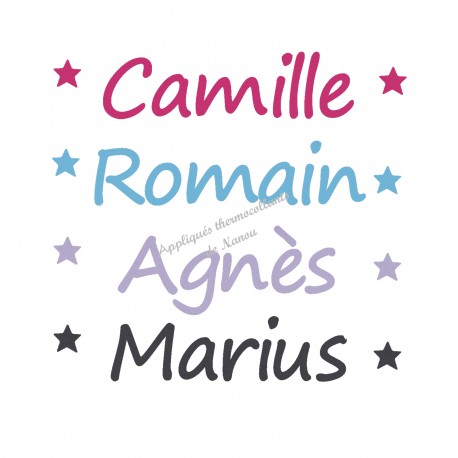 Appliqué thermocollant velours prénom écriture 11 personnalisé