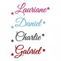 Appliqué thermocollant prénom velours écriture 6 personnalisé