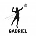 Appliqué thermocollant personnalisé volley ball en flex pailleté