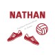 Appliqué thermocollant ballon volley ball personnalisé et chaussure en flex pailleté