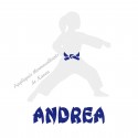 Appliqué thermocollant karaté judo personnalisé fille arts martiaux en flex pailleté