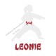 Appliqué thermocollant karaté judo personnalisé fille arts martiaux en flex pailleté