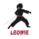 Appliqué thermocollant arts martiaux karaté judo personnalisé fille en flex pailleté