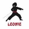 Appliqué thermocollant arts martiaux karaté judo personnalisé fille en flex pailleté