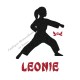 Appliqué thermocollant arts martiaux karaté judo personnalisé fille en flex pailleté