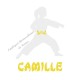 Appliqué thermocollant velours arts martiaux karaté judo personnalisé fille en flex pailleté