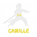 Appliqué thermocollant velours arts martiaux karaté judo personnalisé fille en flex pailleté