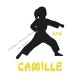 Appliqué thermocollant velours fille arts martiaux karaté judo personnalisé en flex pailleté