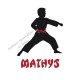 Appliqué thermocollant arts martiaux karaté judo personnalisé garçon en flex pailleté
