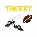 Appliqué thermocollant personnalisé ballon rugby et chaussure en flex velours