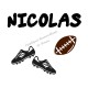 Appliqué thermocollant personnalisé ballon rugby et chaussure en flex velours