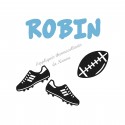 Appliqué thermocollant velours personnalisé ballon rugby et crampons