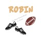 Appliqué thermocollant rugby personnalisé ballon et crampons