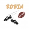 Appliqué thermocollant rugby personnalisé ballon et crampons