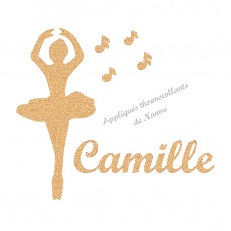 Appliqué thermocollant danseuse notes de musique