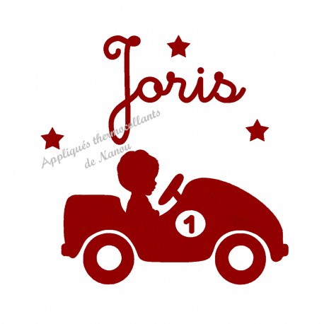 Appliqué thermocollant personnalisé voiture enfant velours