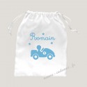 Petit sac pochon voiture personnalisé prénom velours