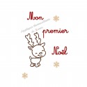 Mon premier Noël petit renne et flocons en appliqué thermocollant