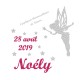 Appliqué thermocollant prénom date fée en flex brillant