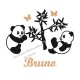 Appliqué thermocollant personnalisé panda garçon