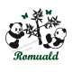 Appliqué thermocollant personnalisé panda garçon