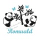 Appliqué thermocollant personnalisé panda garçon