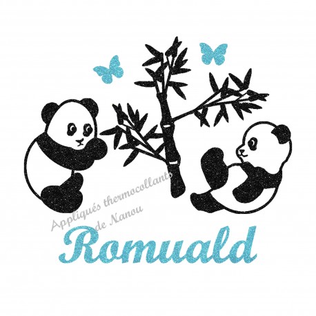 Appliqué thermocollant personnalisé panda garçon
