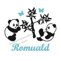 Appliqué thermocollant personnalisé panda garçon