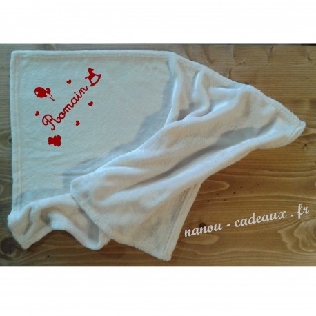 Coussin naissance bébé garçon personnalisé motif flex velours