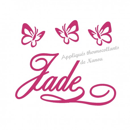Appliqué thermocollant prénom et jolis papillons velours