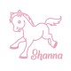 Appliqué thermocollant personnalisé poney avec prénom velours