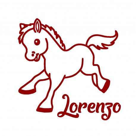 Appliqué thermocollant personnalisé poney avec prénom velours