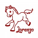 Appliqué thermocollant personnalisé poney avec prénom velours