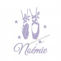 Appliqué thermocollant chaussons danseuse personnalisé avec prénom velours