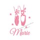Appliqué thermocollant chaussons danse personnalisé avec prénom pailleté