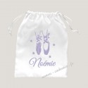 Petit sac personnalisé chaussons danse prénom en velours pochon