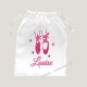 Petit sac personnalisé chaussons danse prénom en velours pochon