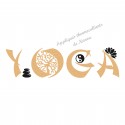 Appliqué thermocollant doré yoga zen pailleté